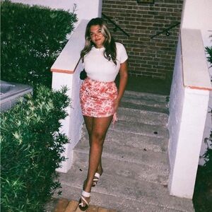 Ruched Paisley Skirt